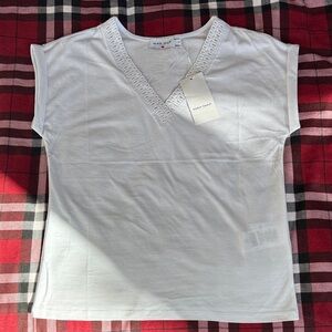 NAF NAF Perfect White Lace V-Neck Top